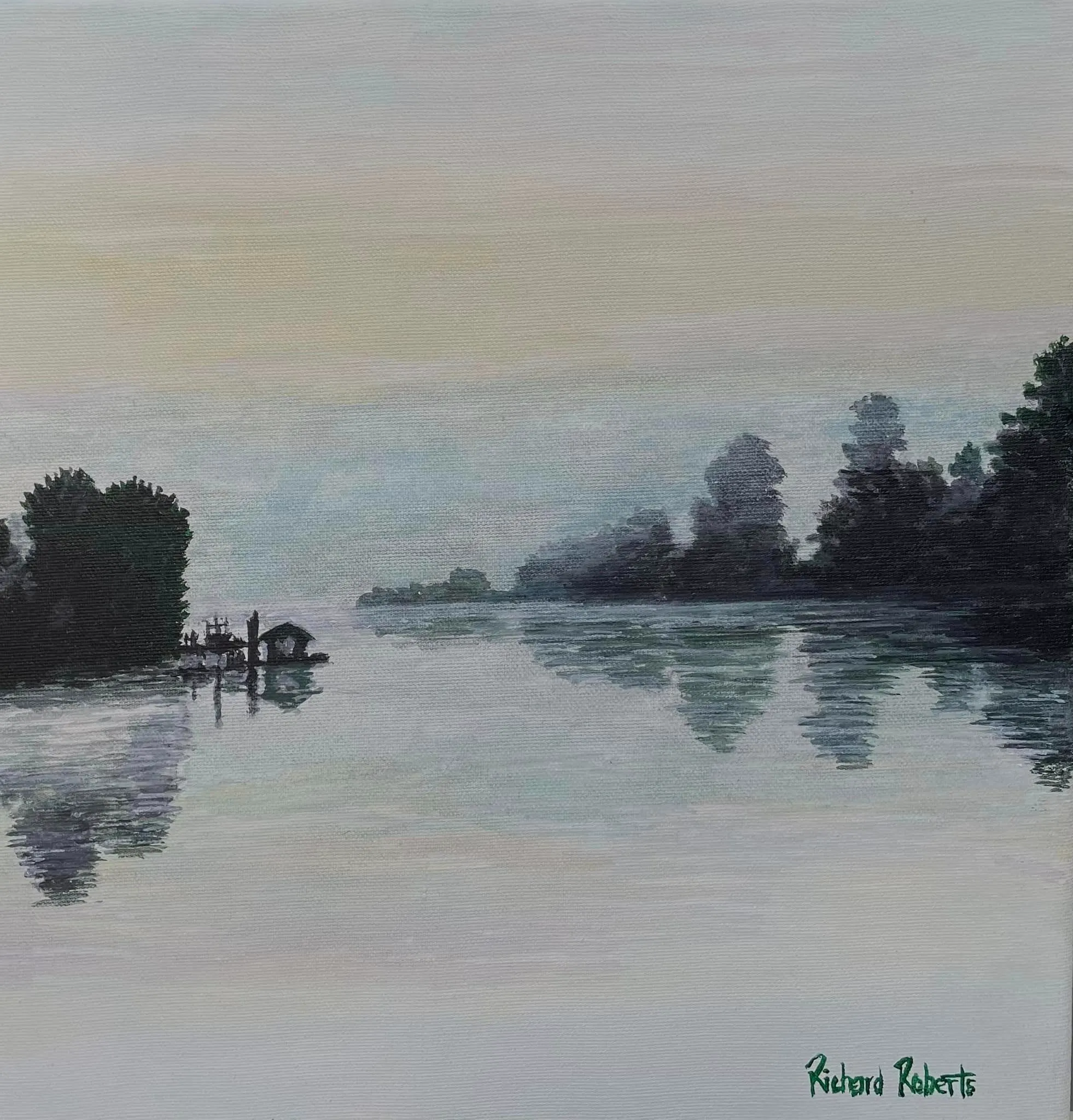 Original work by Richard Roberts. Fraser River Fort Langley