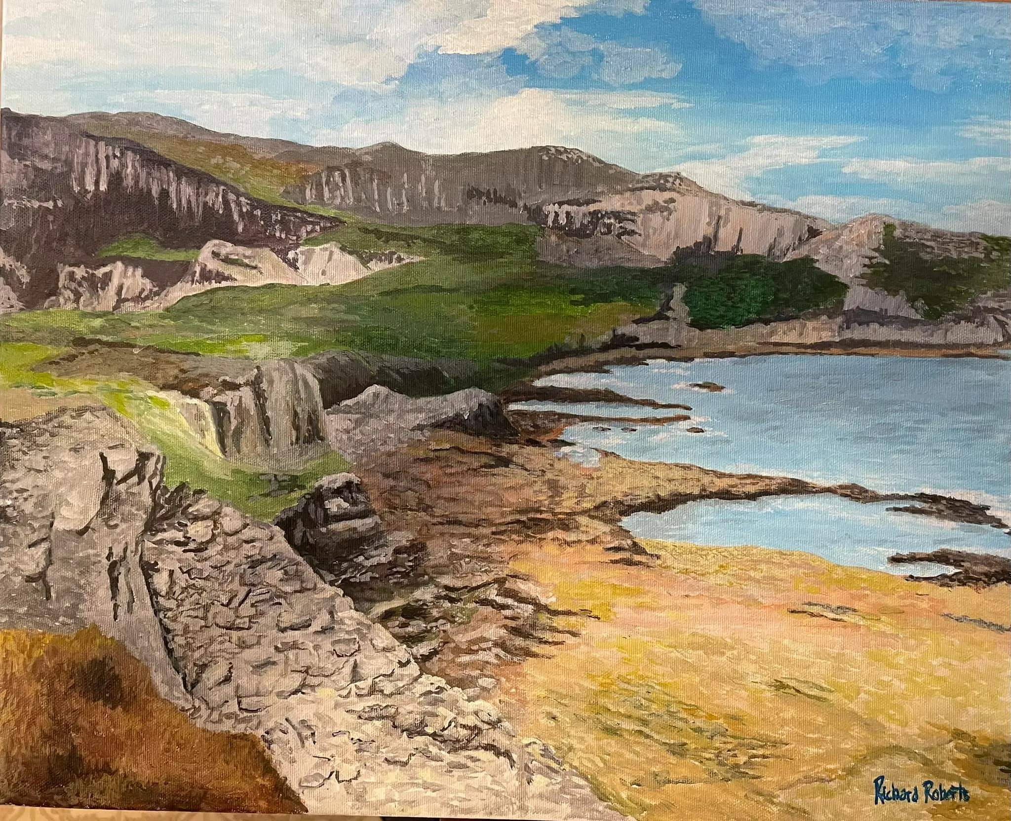 Original art by Richard Roberts. Rocky Coast