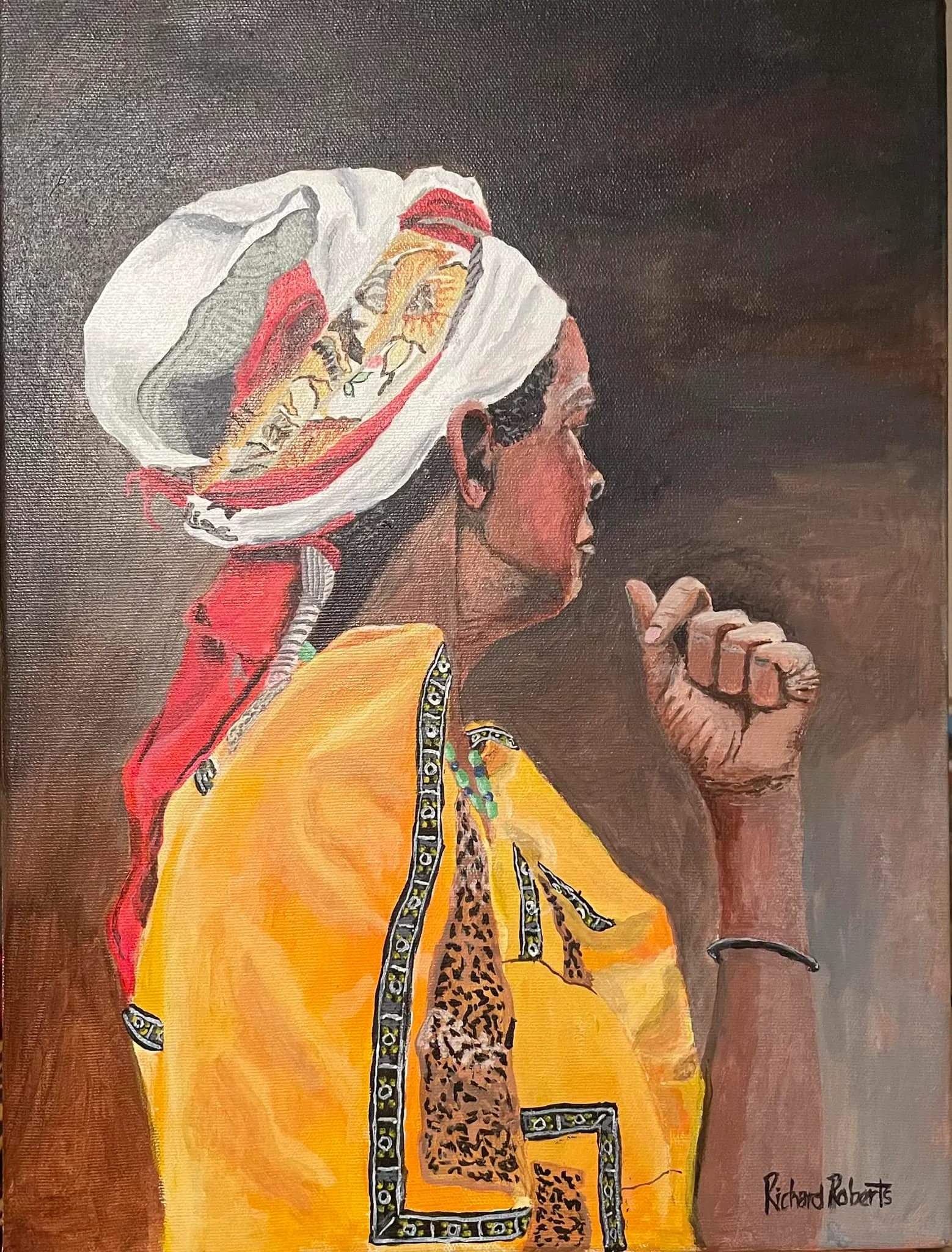 Original art by Richard Roberts. Ugandan Woman