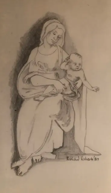 Original art by Richard Roberts. Madonna and Child