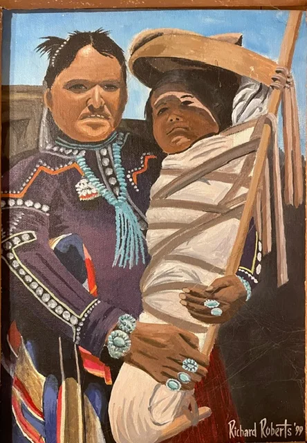 Original art by Richard Roberts. Navajo woman